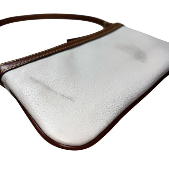 {Dooney & Bourke Cream & Brown Leather Wristlet Convertible Strap} - Picture 6 of 10